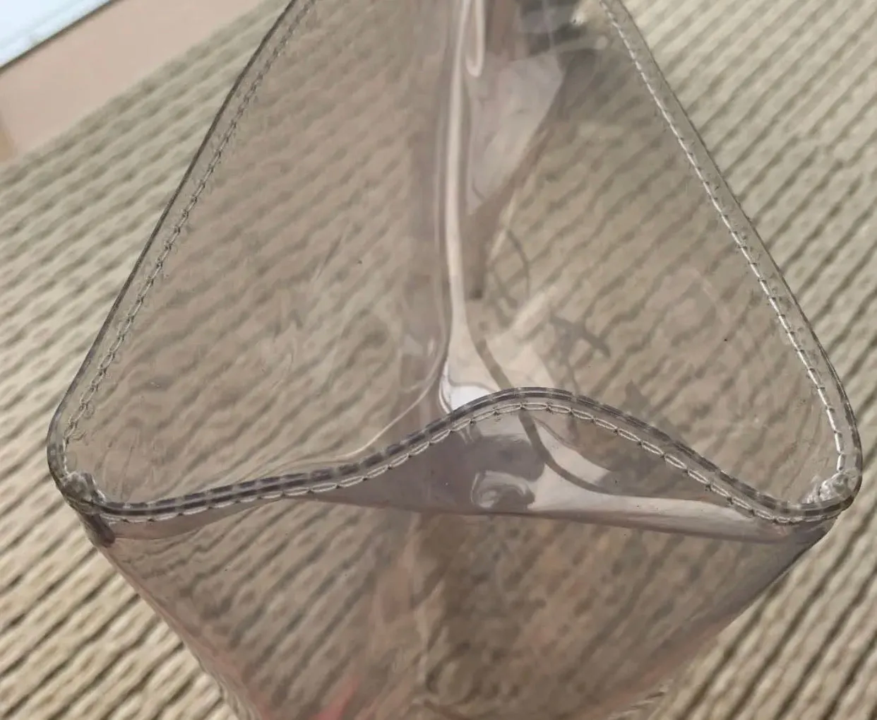 1990s. Vintage Hermes a rare transparent clear vinyl Kelly bag, Japan limited Edition in 1997. Rare masterpiece and collectible purse.