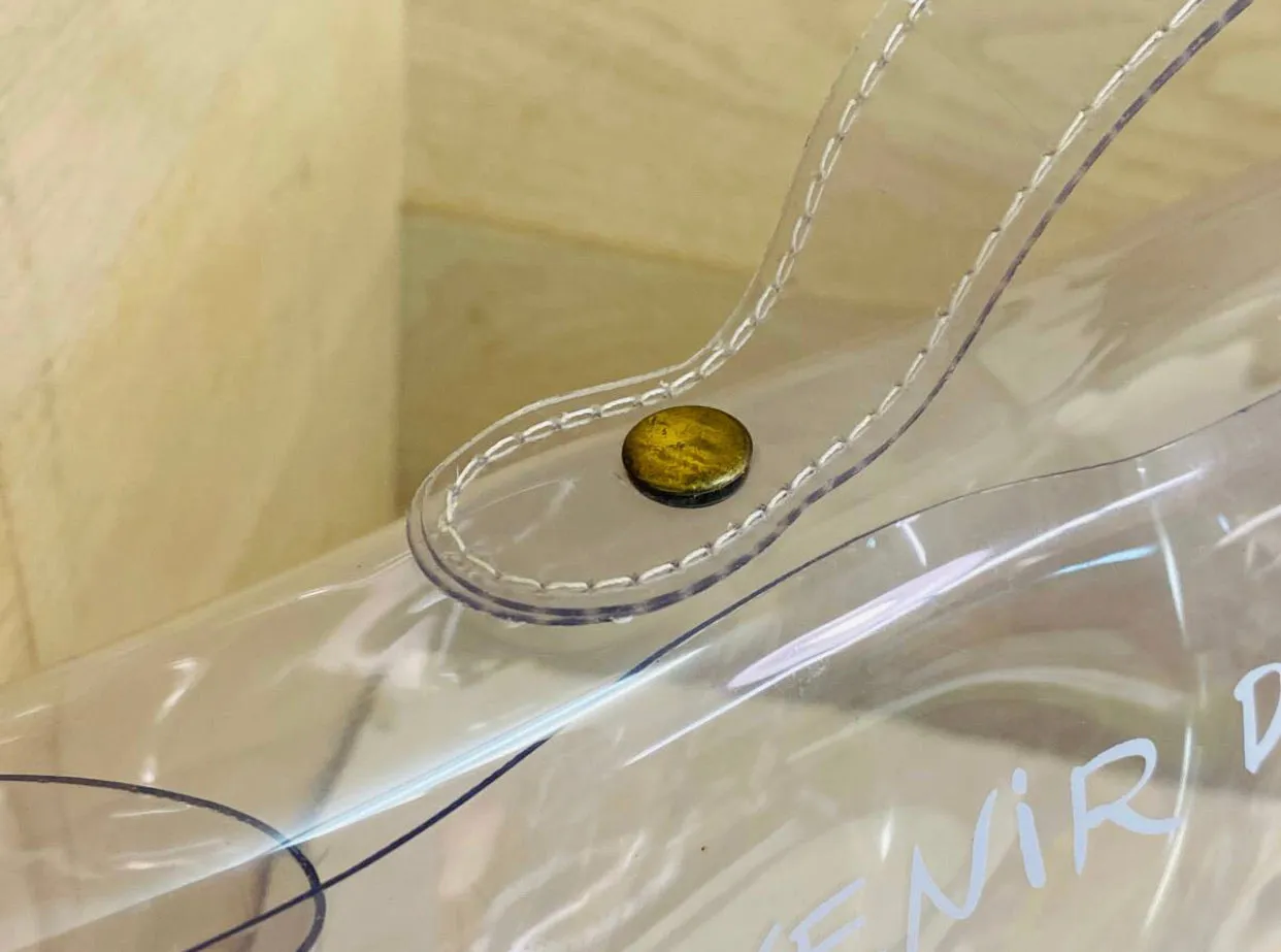 1990s. Vintage Hermes a rare transparent clear vinyl Kelly bag, Japan limited Edition in 1997. Rare masterpiece and collectible purse.