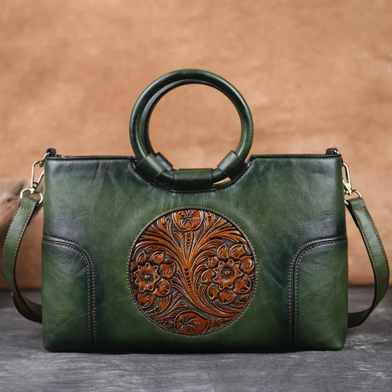 2023 New High Quality Women Handbag Retro Handmade  Shoulder Bag