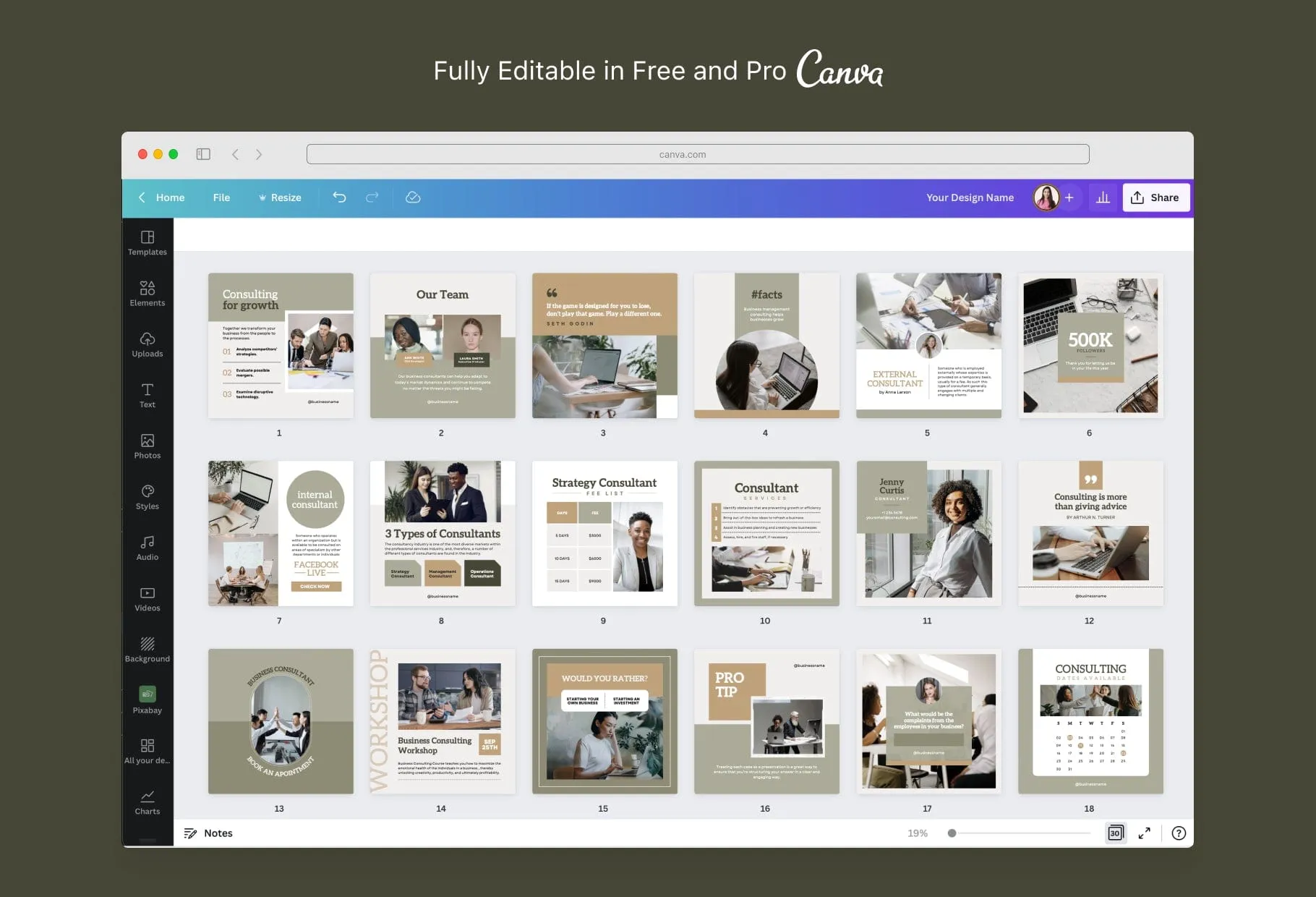 30 Business Consulting Instagram Post Canva Templates V2