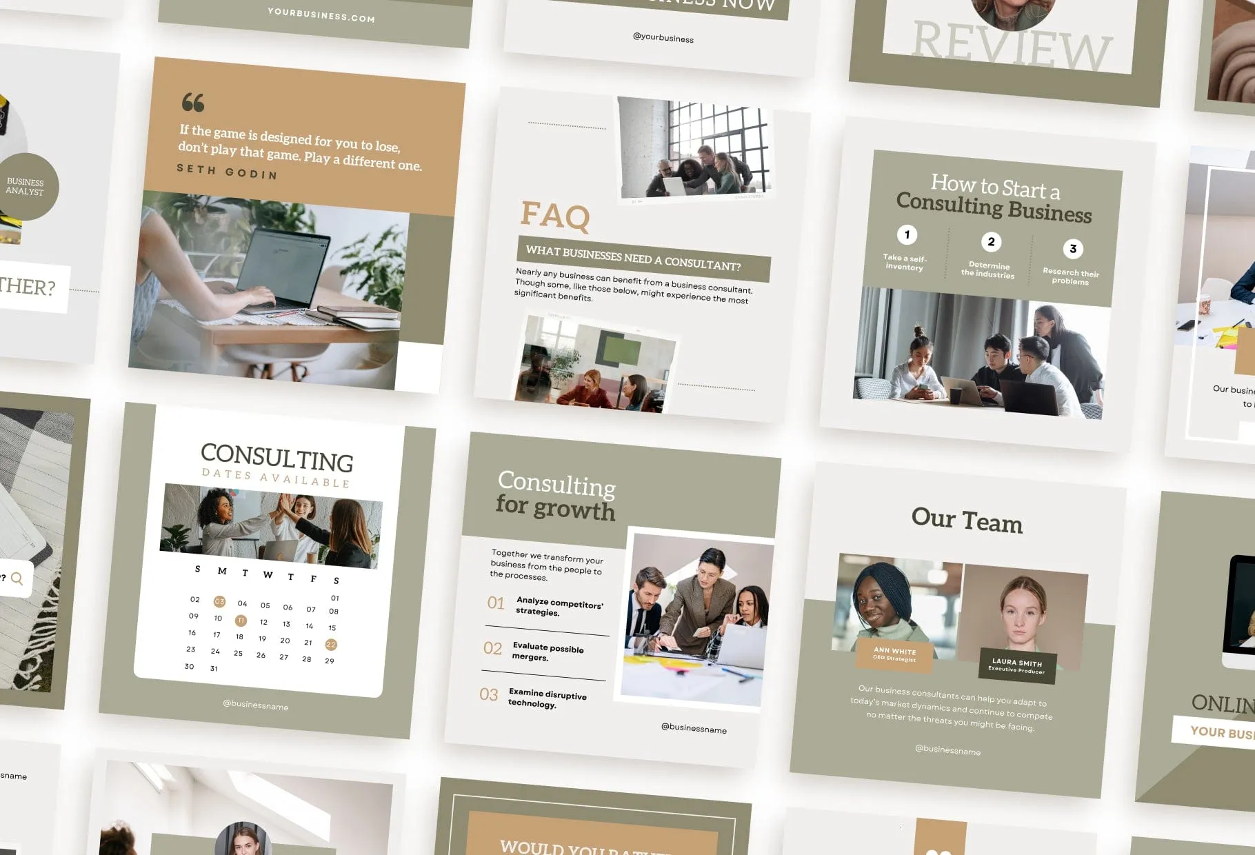 30 Business Consulting Instagram Post Canva Templates V2