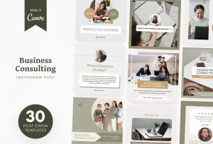 30 Business Consulting Instagram Post Canva Templates V2