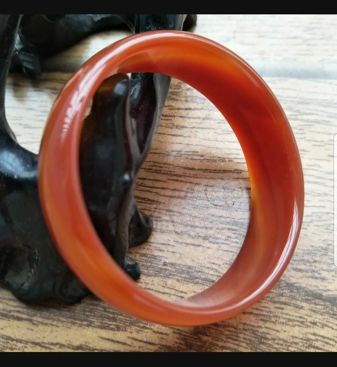 46/47/48mm Certified Natural Red Emerald A Jade HandCarved Bracelet Bangle A002