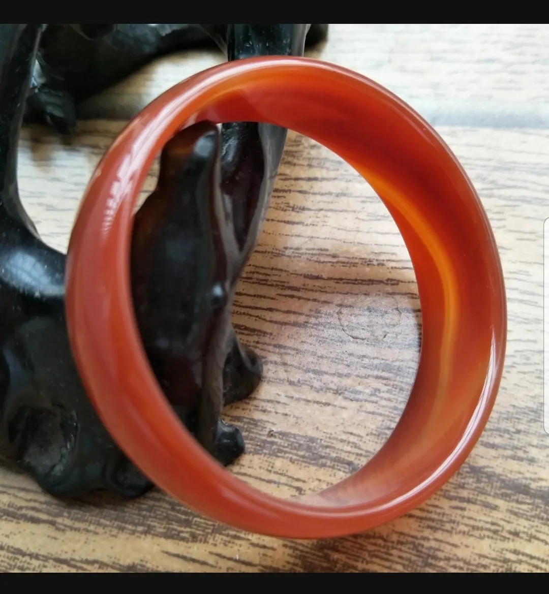 46/47/48mm Certified Natural Red Emerald A Jade HandCarved Bracelet Bangle A002