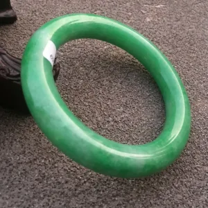 58-60mm Certified Natural Green Jadeite Emerald A Jade HandCarved Round Bracelet Bangle x2169 with Gift Box