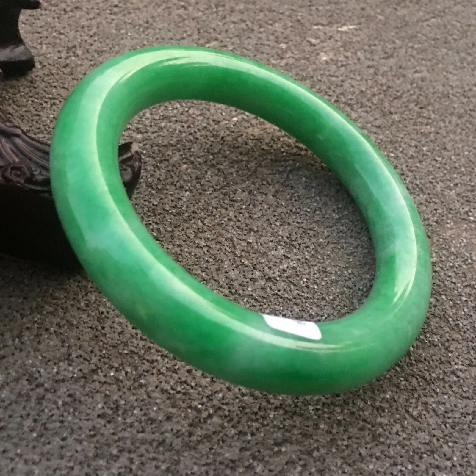 58-60mm Certified Natural Green Jadeite Emerald A Jade HandCarved Round Bracelet Bangle x2169 with Gift Box