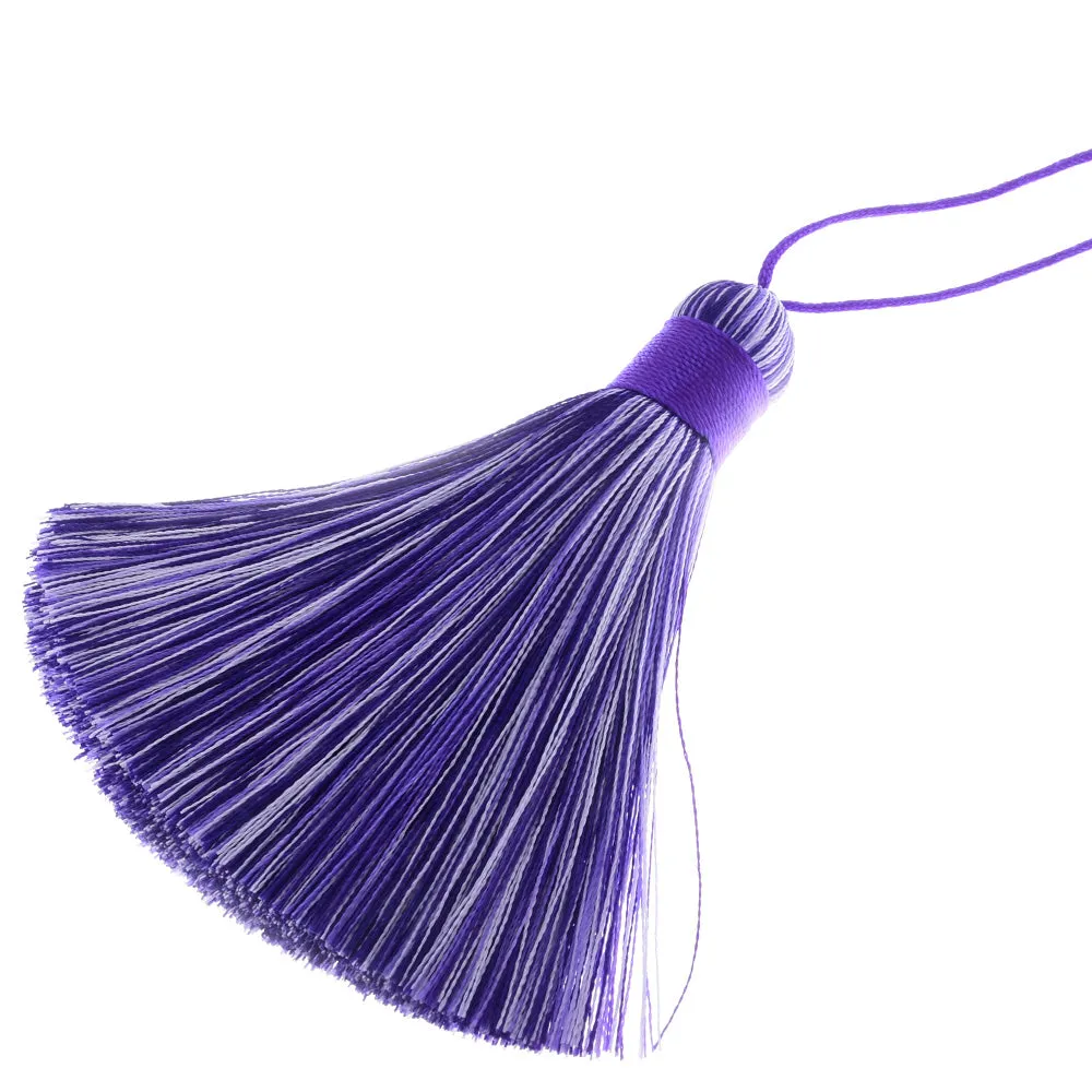 8cm Rainbow Rayon Tassel Silk Tassels Multicolor Gradient Color Jewelry Making Supplies Keychain Handbag  2pcs 10190951