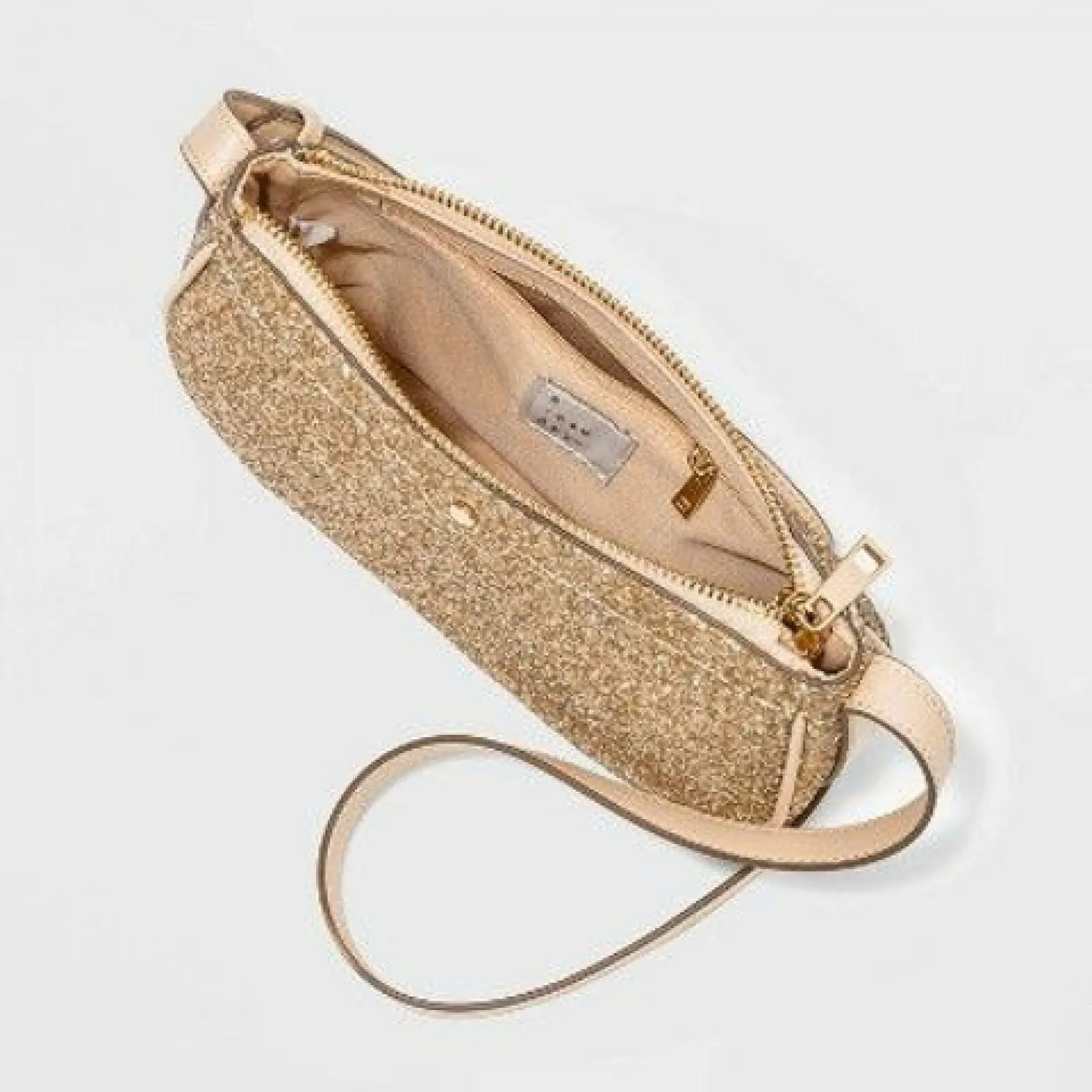 A New Day Zip Closure Glitter Small Crossbody Bag