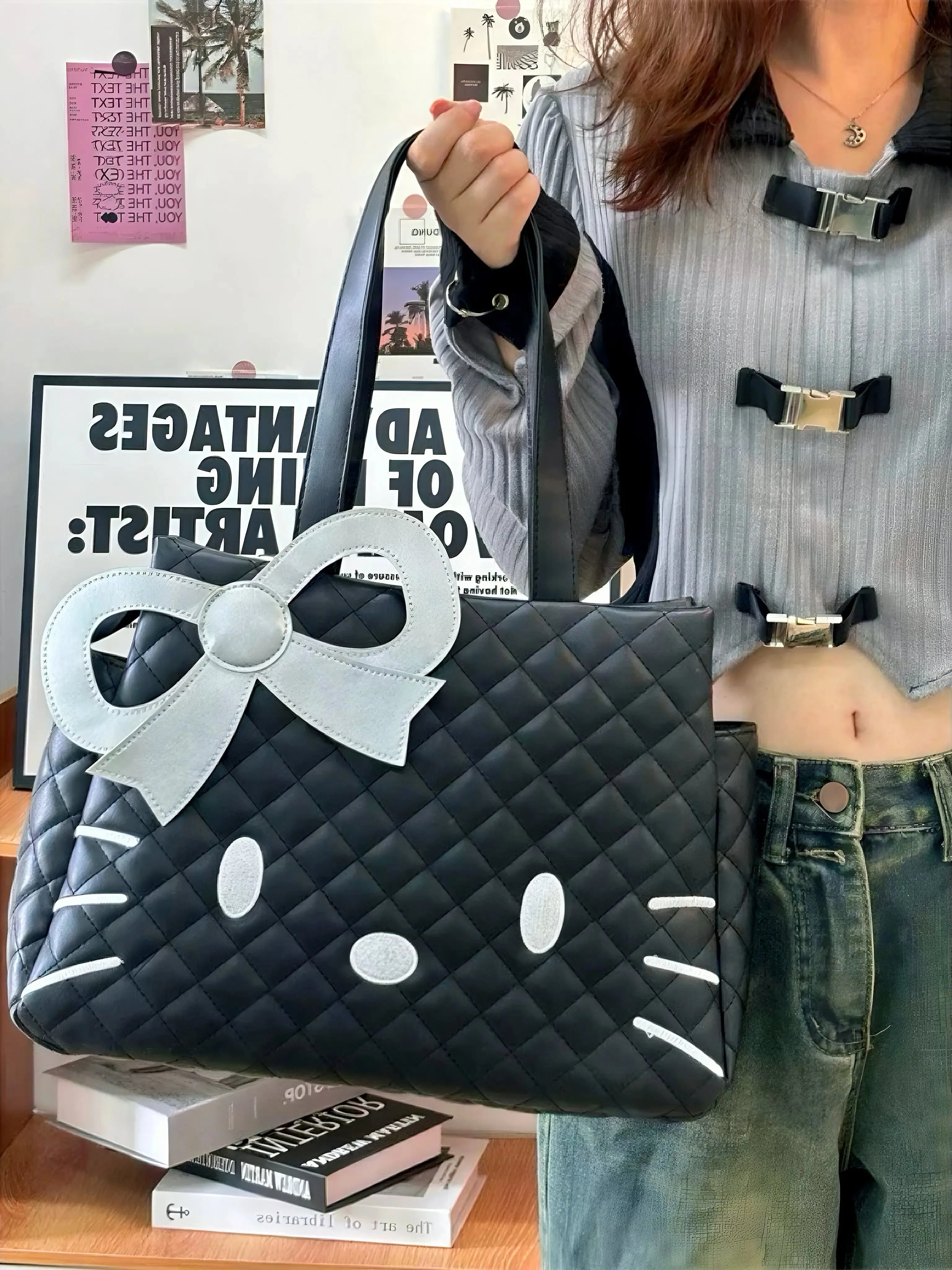 'Ain't Cute' Kawaii Big Capacity Kitty Hand Bag