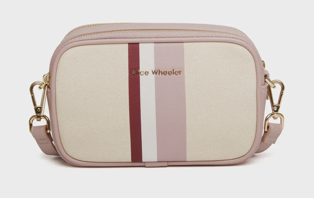 Alice Wheeler Madrid CrossBody Bag Pink Stripe