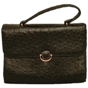 Andrew Geller Black Faux Ostrich Handbag 1960s