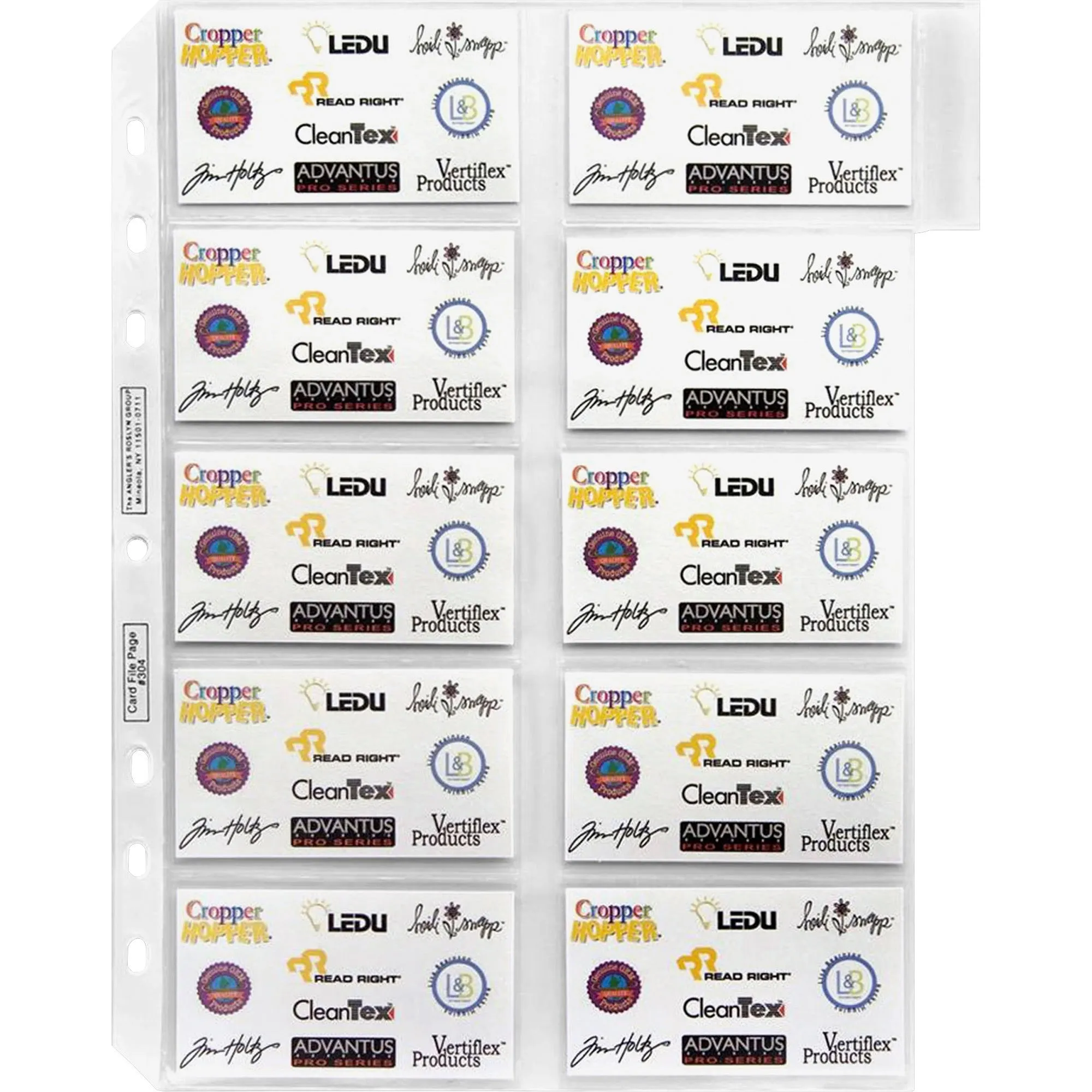 Anglers 3-Ring Business Card Refill Pages