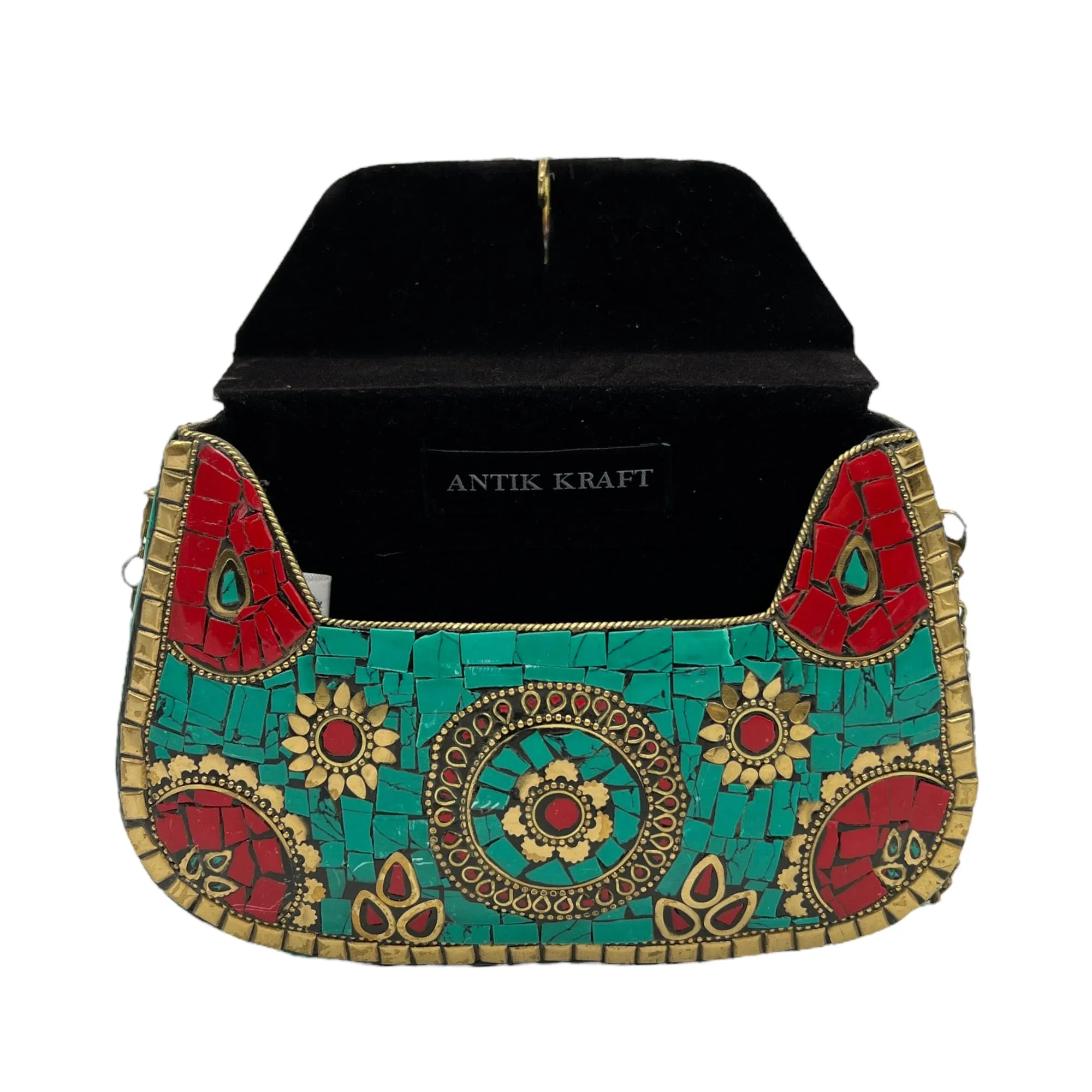 ANTIK KRAFT Amoli Clutch Crossbody - Turquoise