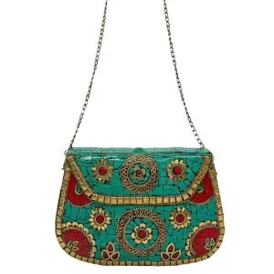 ANTIK KRAFT Amoli Clutch Crossbody - Turquoise