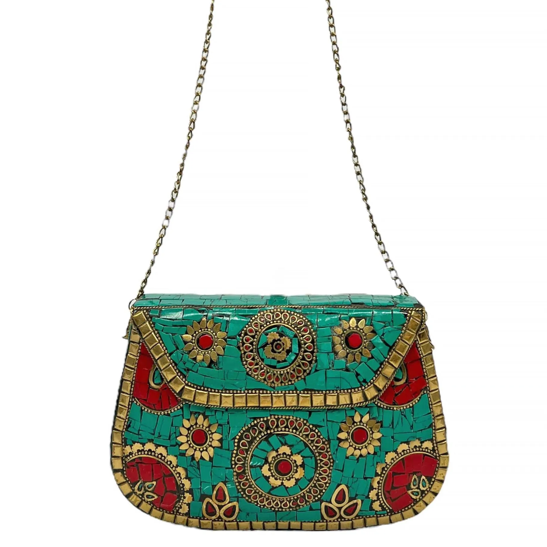 ANTIK KRAFT Amoli Clutch Crossbody - Turquoise