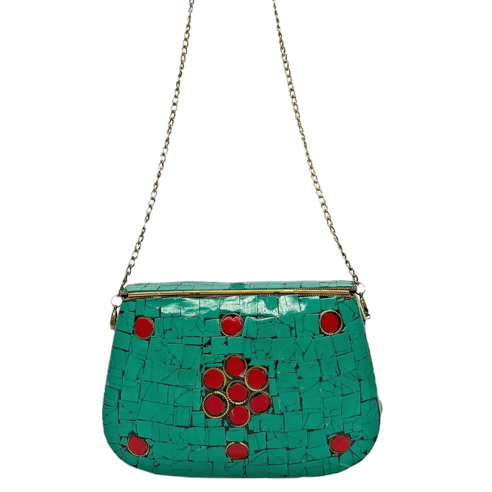 ANTIK KRAFT Amoli Clutch Crossbody - Turquoise
