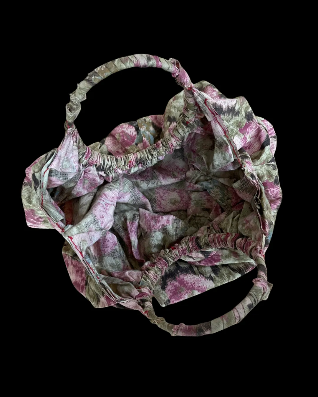 Antique 1900s Floral Cloth Hand Bag