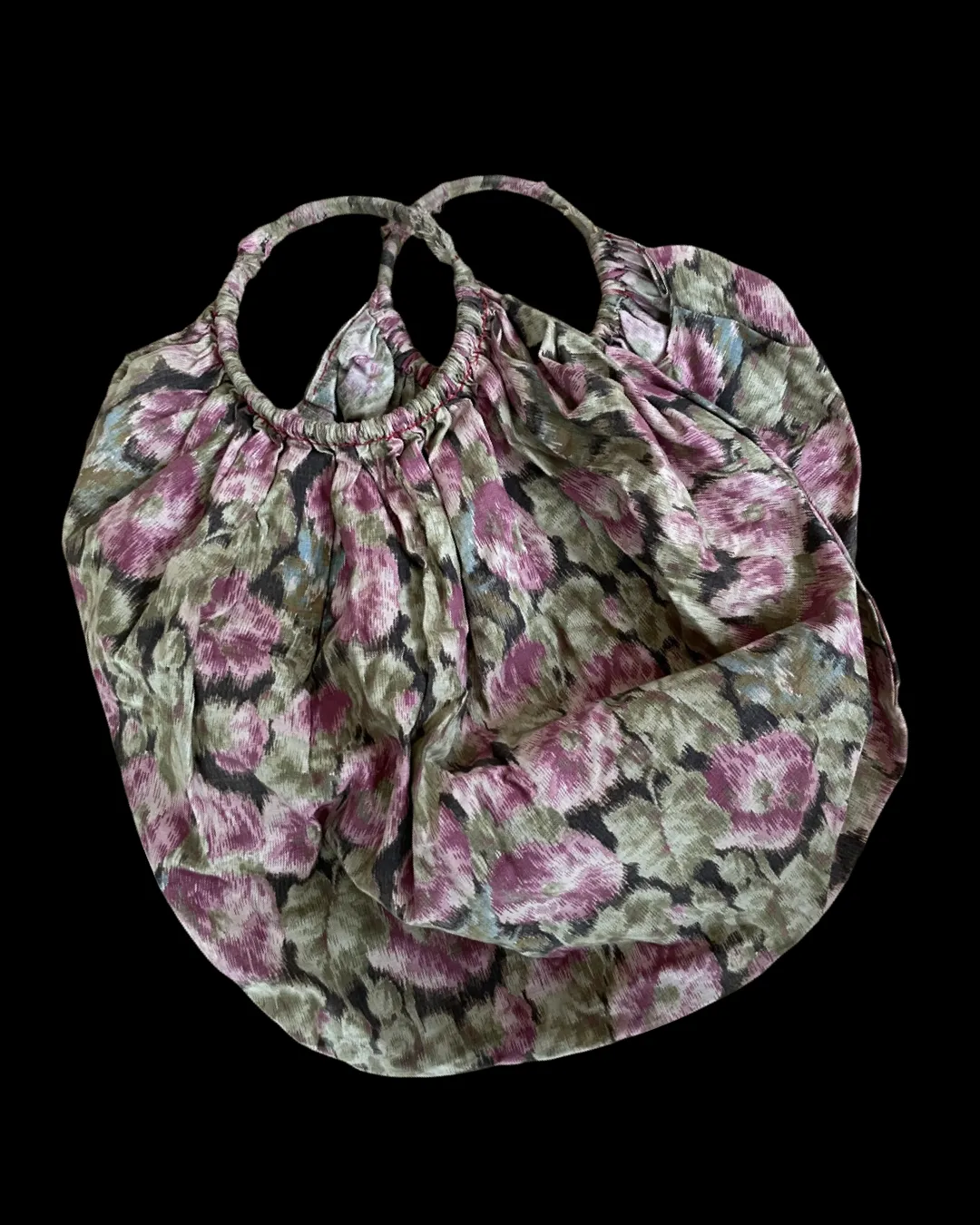 Antique 1900s Floral Cloth Hand Bag