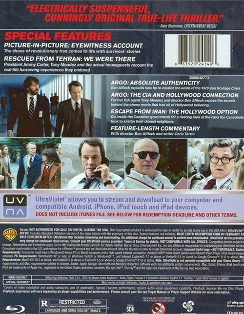 Argo Blu-ray   DVD   UltraViolet with Slip Cover (Free Shipping)
