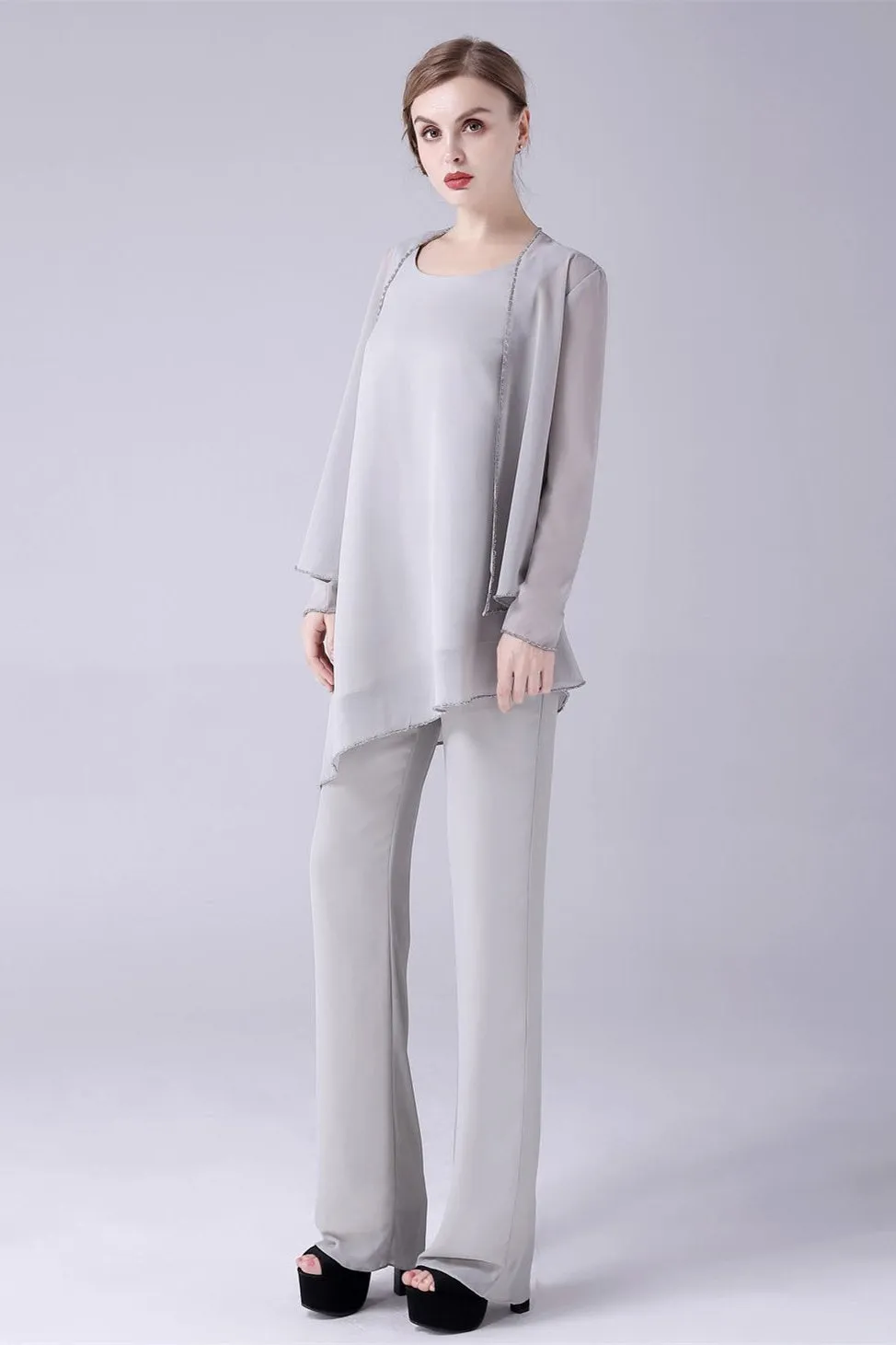 Asymmetrical sleeveless backless strap mother's suit