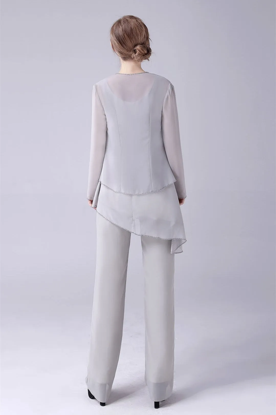 Asymmetrical sleeveless backless strap mother's suit