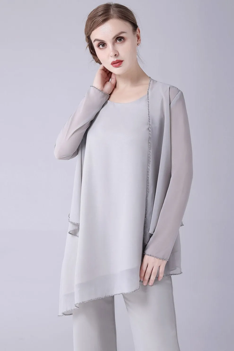 Asymmetrical sleeveless backless strap mother's suit