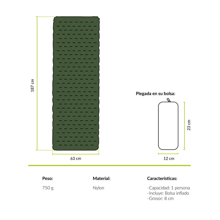 Atakama Outdoor Colchoneta Inflable Trekking/Camping Huerquehue