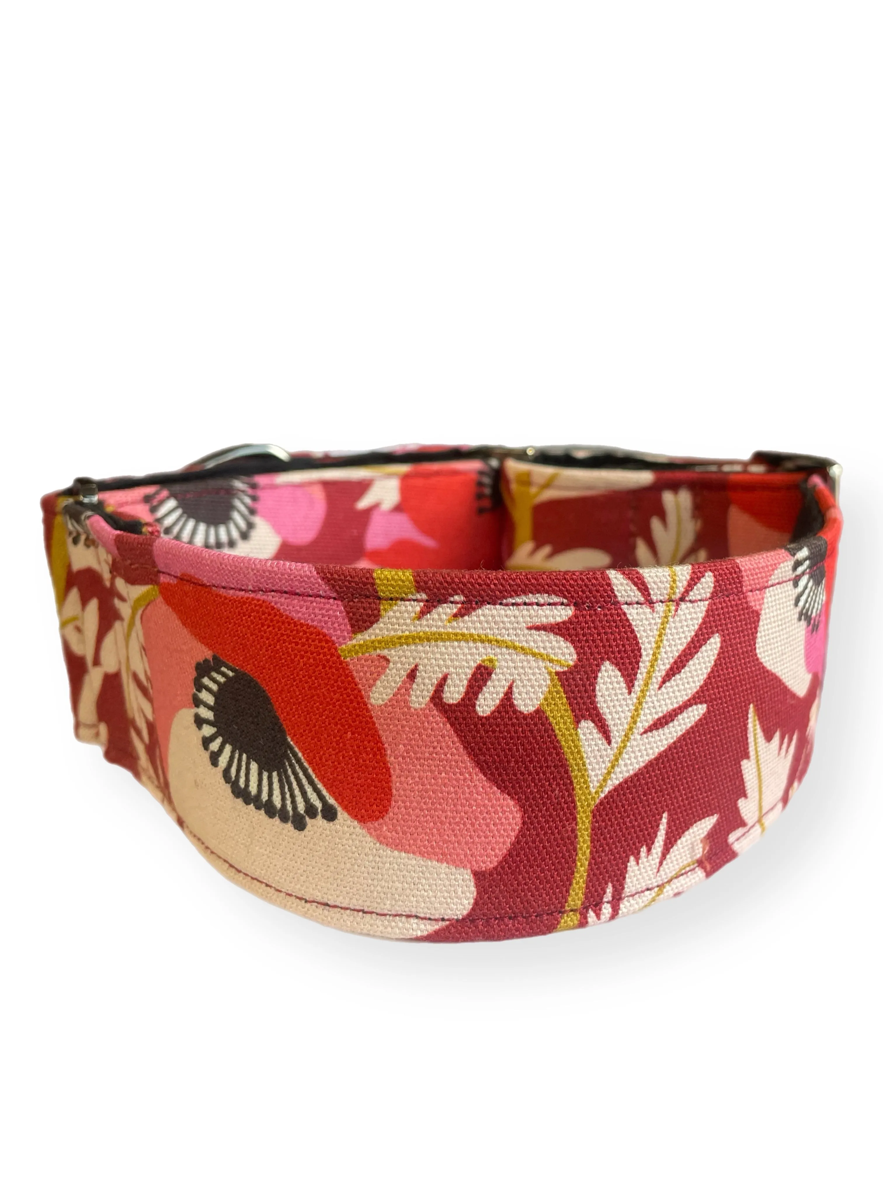 Australian designer poppies greyhound Martingale collar cotton covered 50mm width
