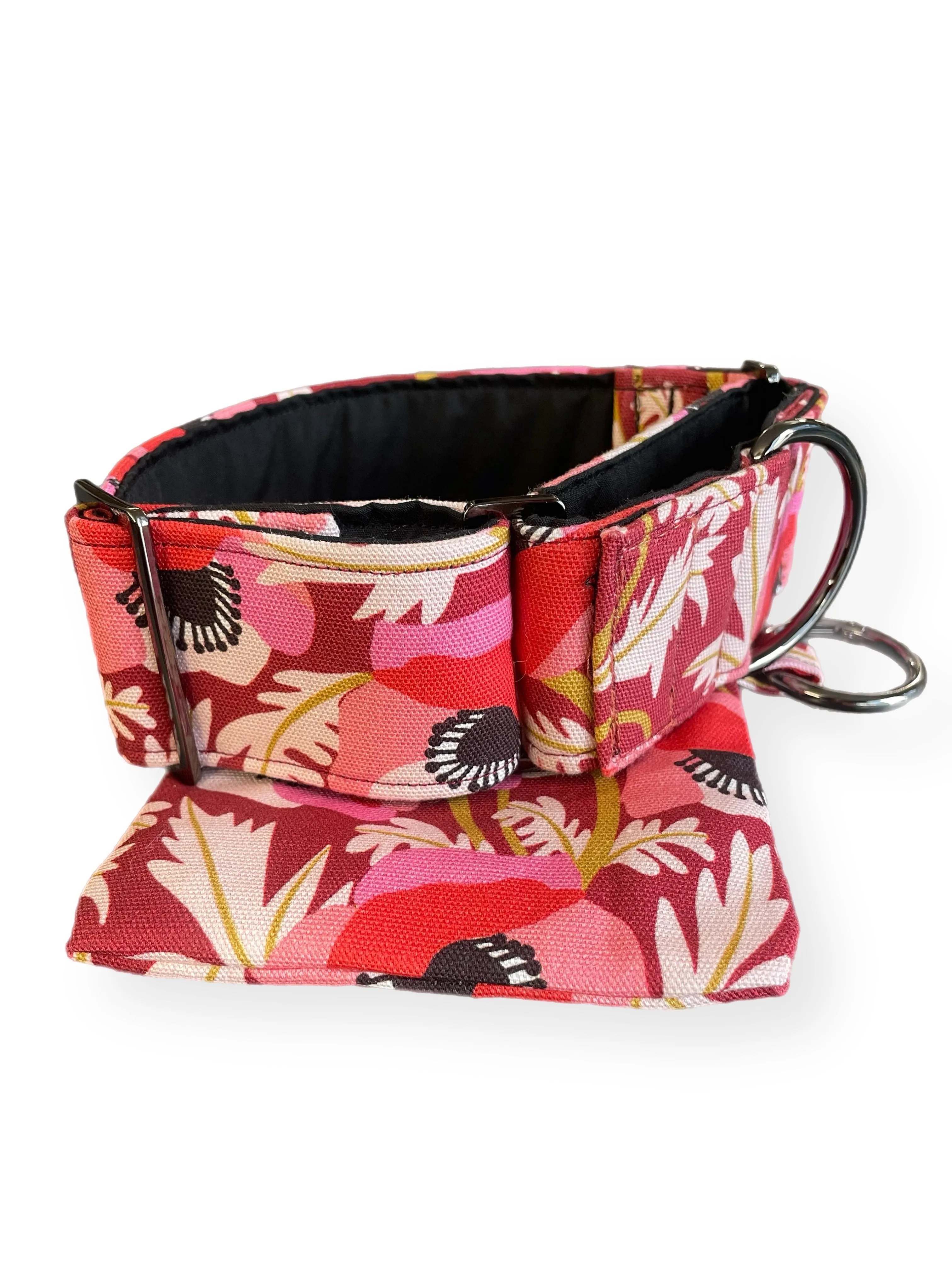 Australian designer poppies greyhound Martingale collar cotton covered 50mm width