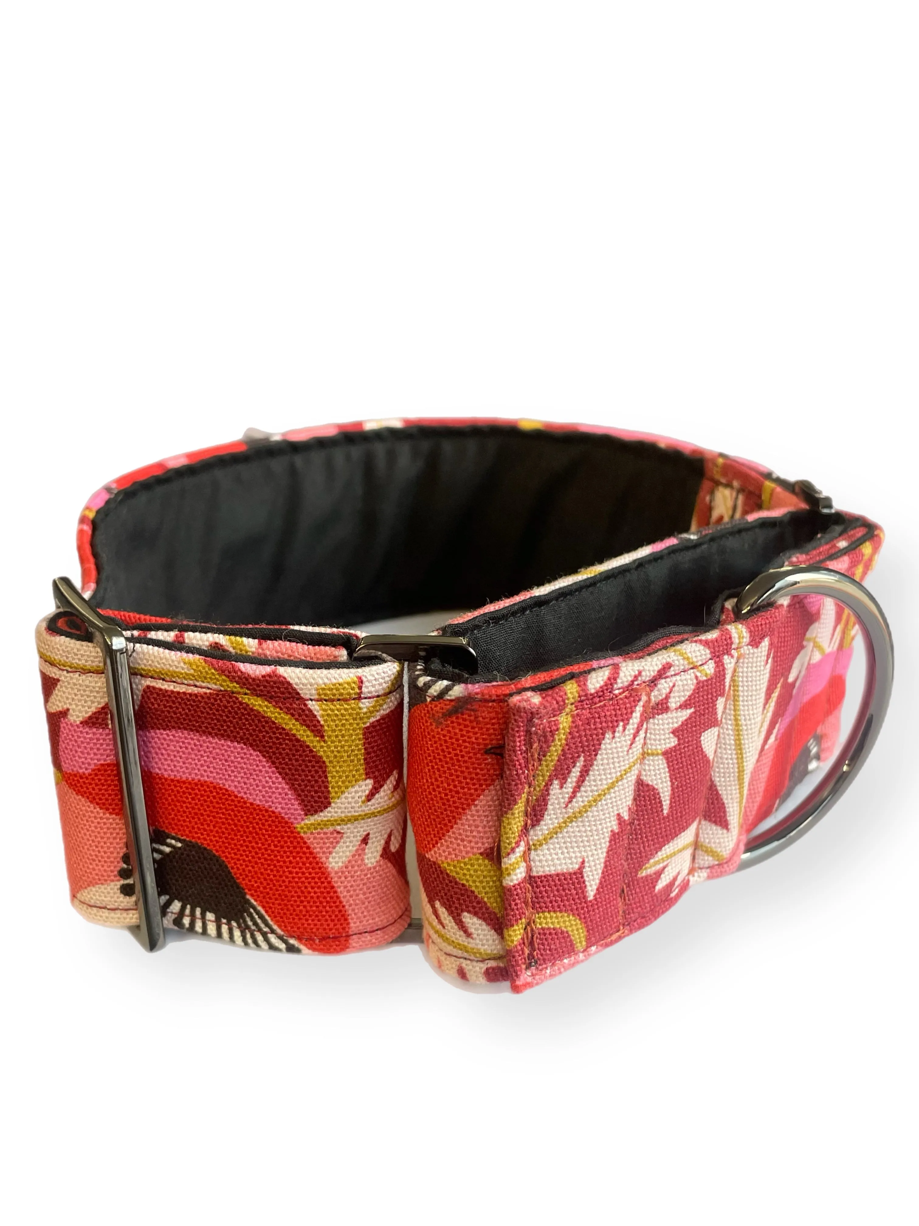 Australian designer poppies greyhound Martingale collar cotton covered 50mm width