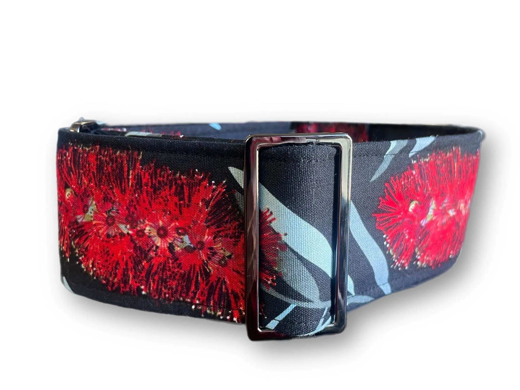 Australiana bottlebrush design greyhound Martingale collar cotton covered 50mm