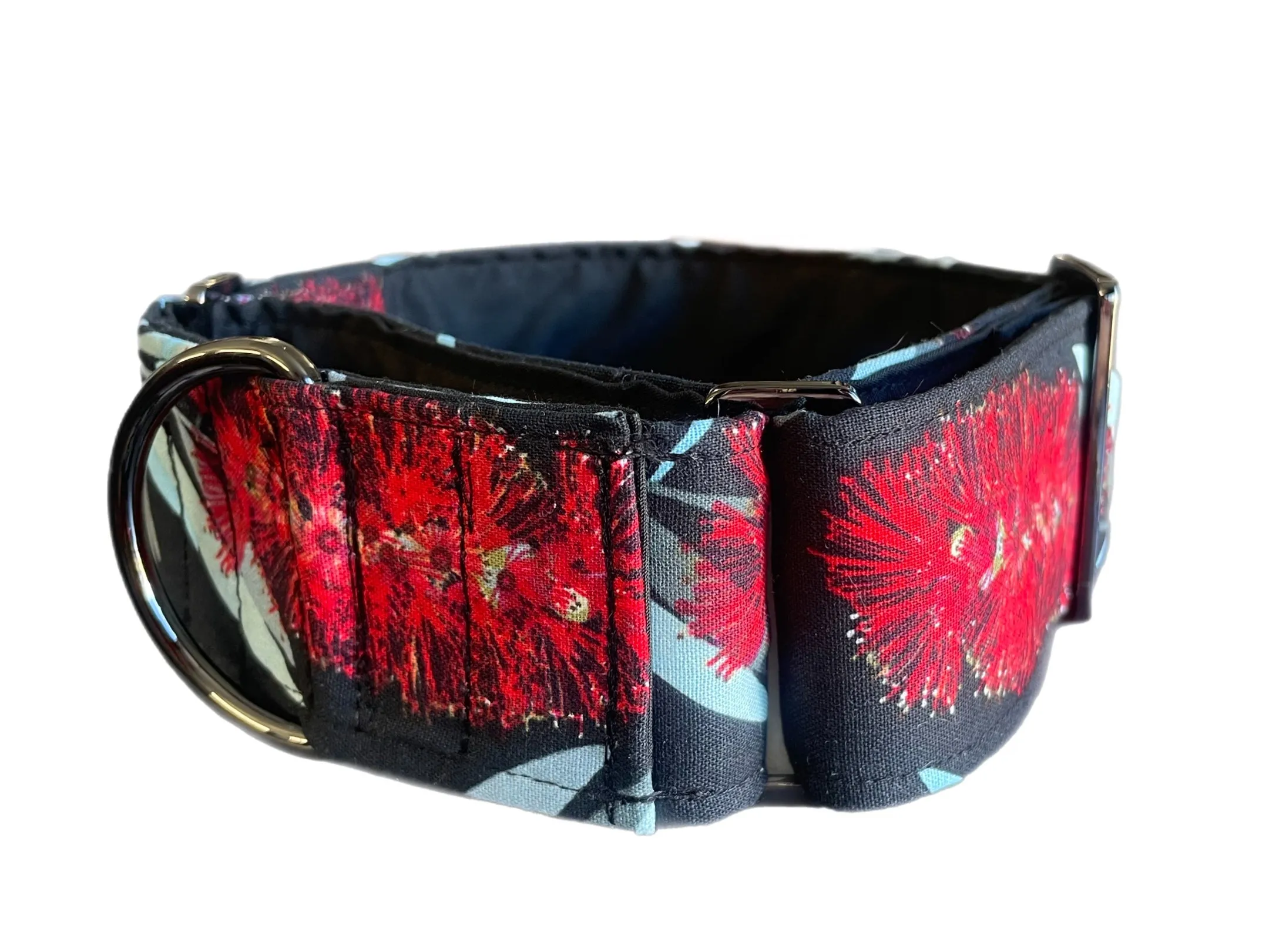 Australiana bottlebrush design greyhound Martingale collar cotton covered 50mm