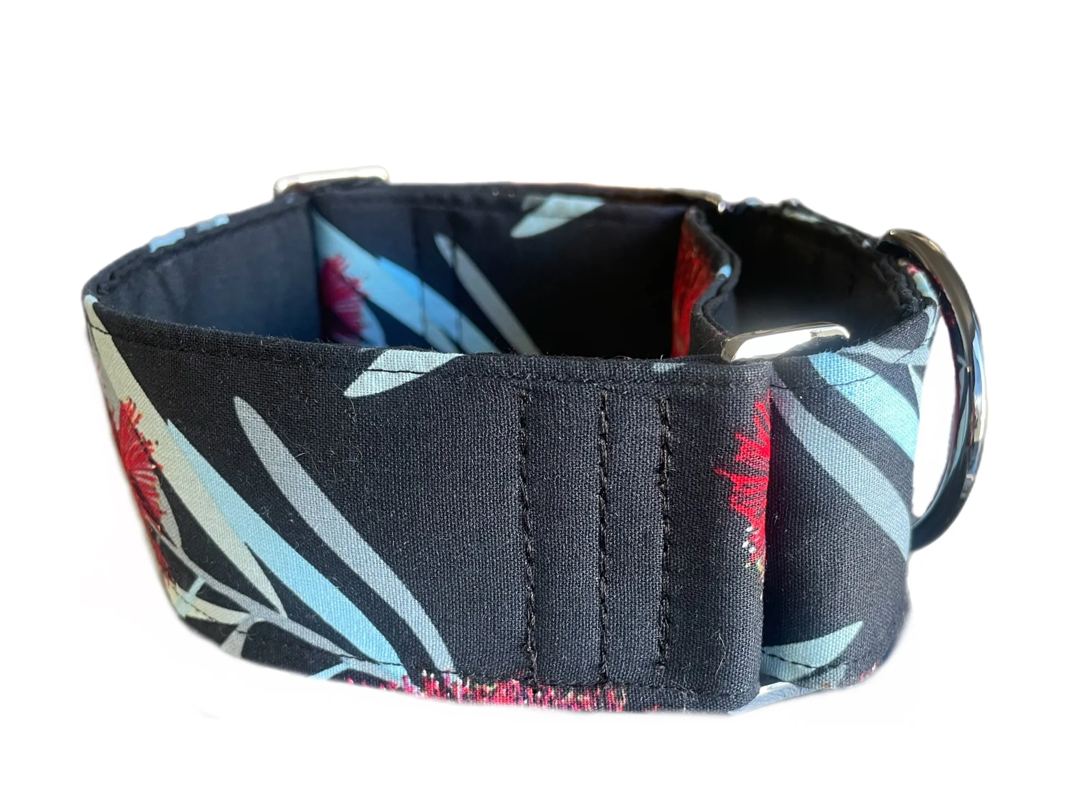 Australiana bottlebrush design greyhound Martingale collar cotton covered 50mm