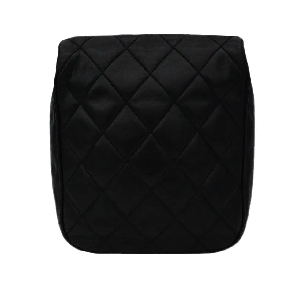 Authentic Chanel Vintage Black Lambskin Mini Flapover
