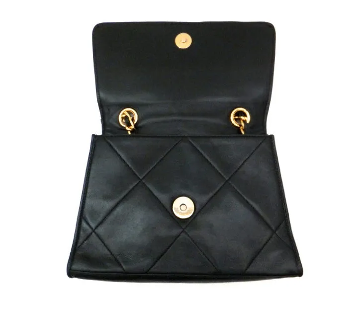 Authentic Chanel Vintage Black Mini Flapover