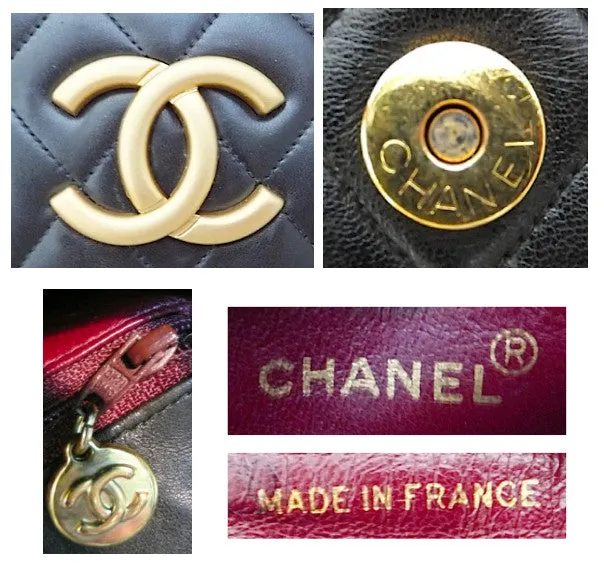 Authentic Chanel Vintage Black Quilted Lambskin Flapover