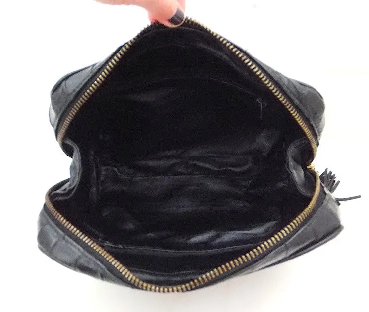Authentic Chanel VNTG Blk Alligator Camera Handbag
