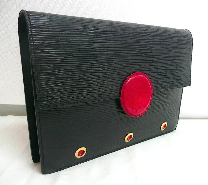Authentic Louis Vuitton Epi Black & Red Ultra Mod Handbag
