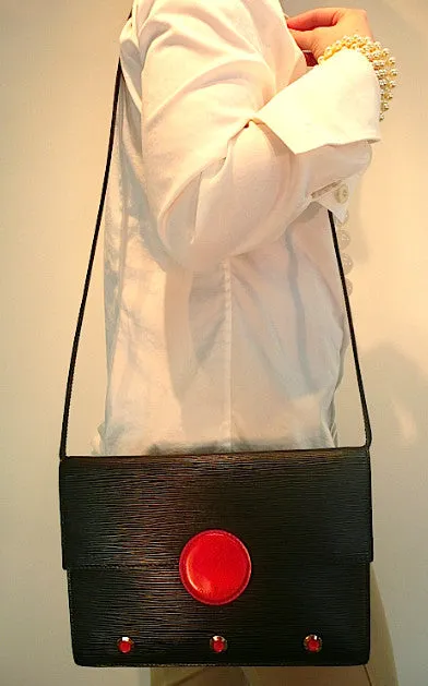 Authentic Louis Vuitton Epi Black & Red Ultra Mod Handbag