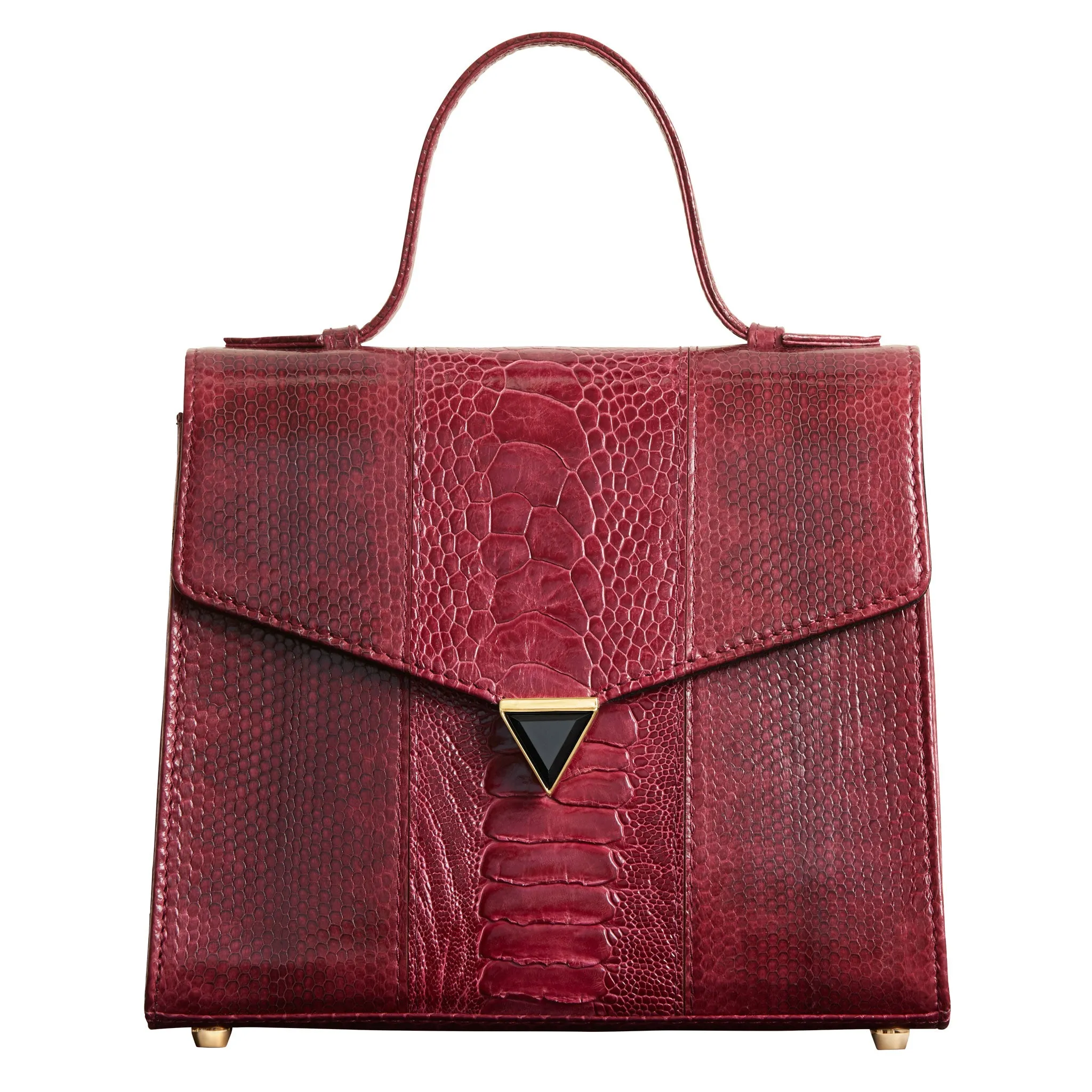 AVA SNAKESKIN & OSTRICH LEG TOP HANDLE BAG