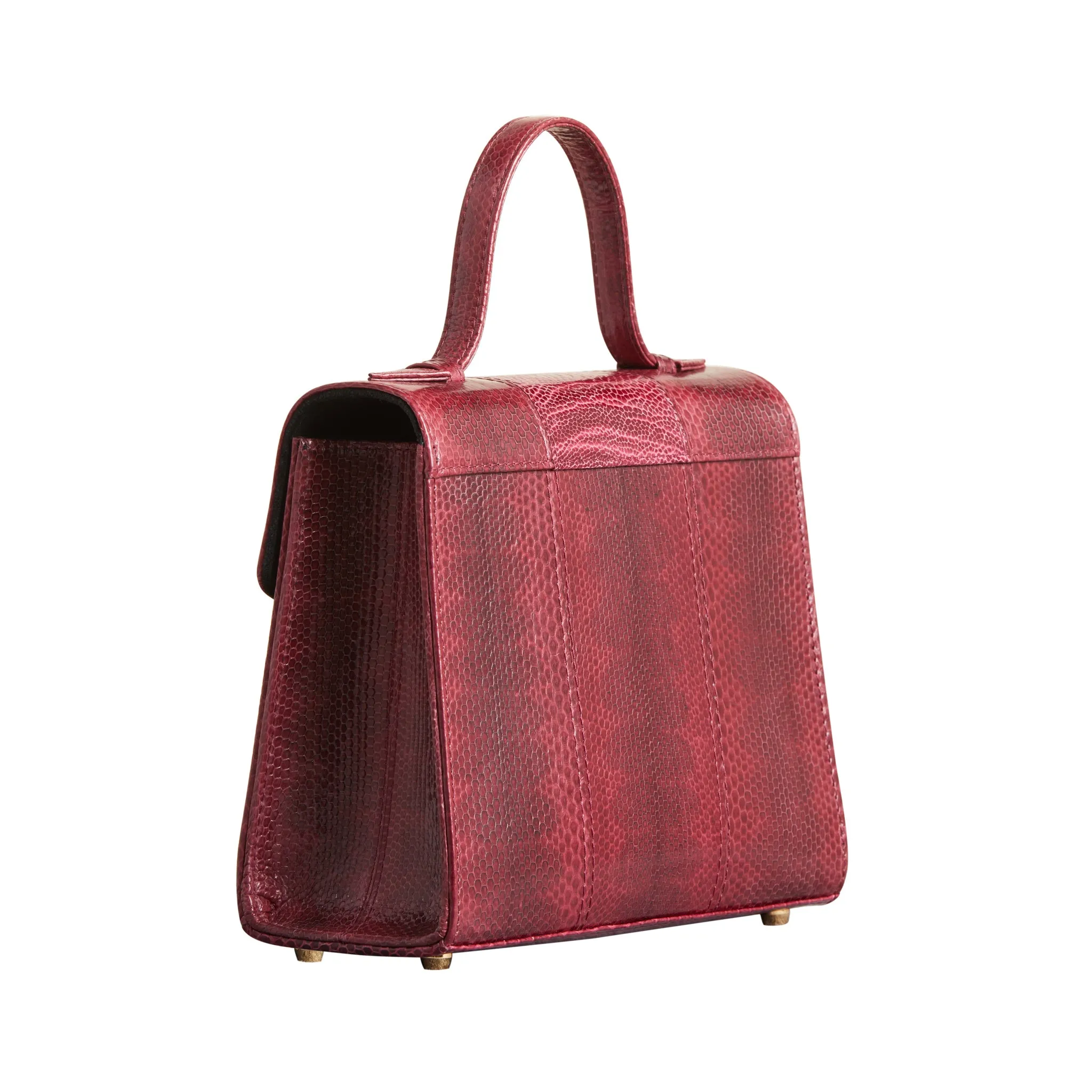 AVA SNAKESKIN & OSTRICH LEG TOP HANDLE BAG