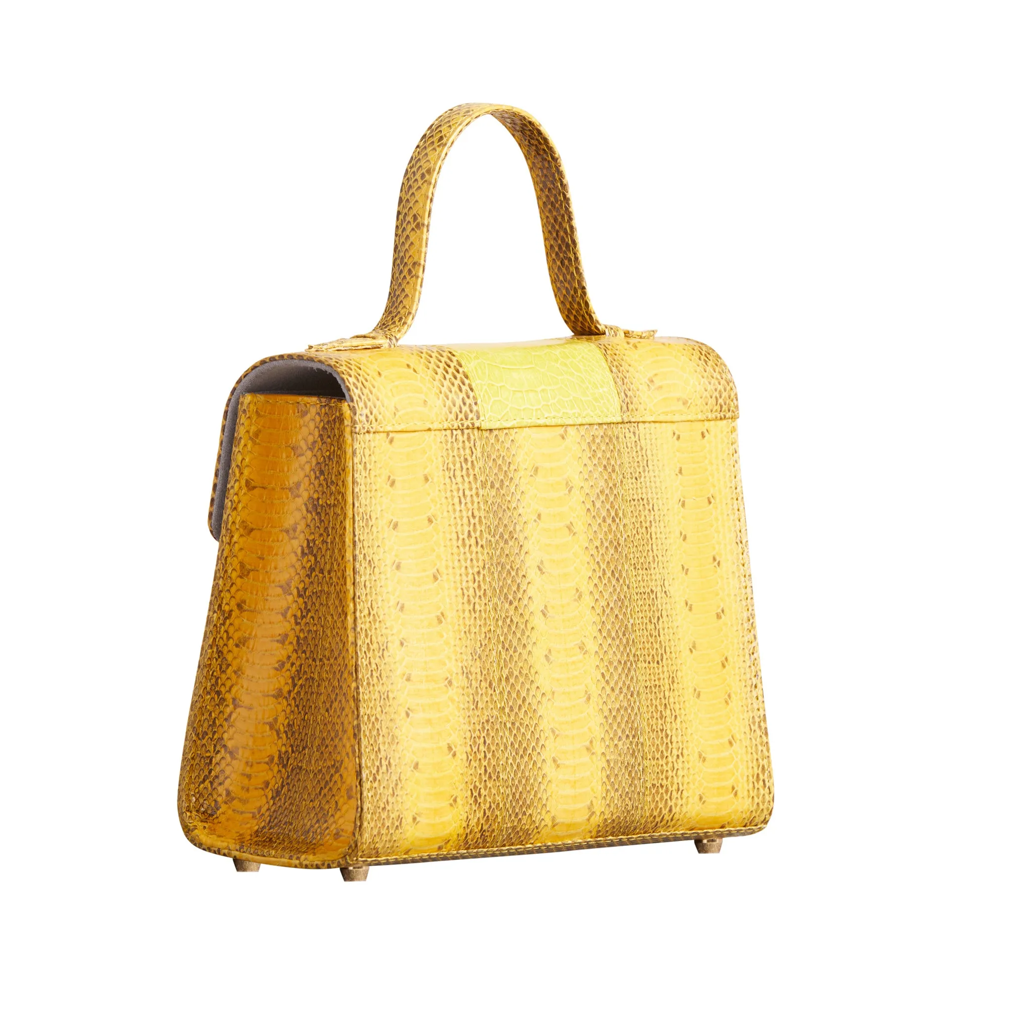 AVA SNAKESKIN & OSTRICH LEG TOP HANDLE BAG