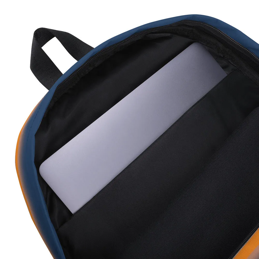 Backpack featuring a West African Adinkra symbol celebrating the Summer Solstice