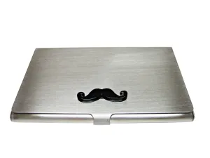 Black Hipster Mustache Business Card Holder
