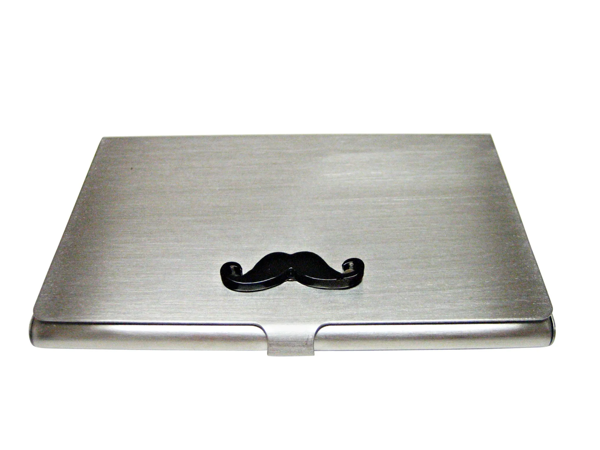 Black Hipster Mustache Business Card Holder
