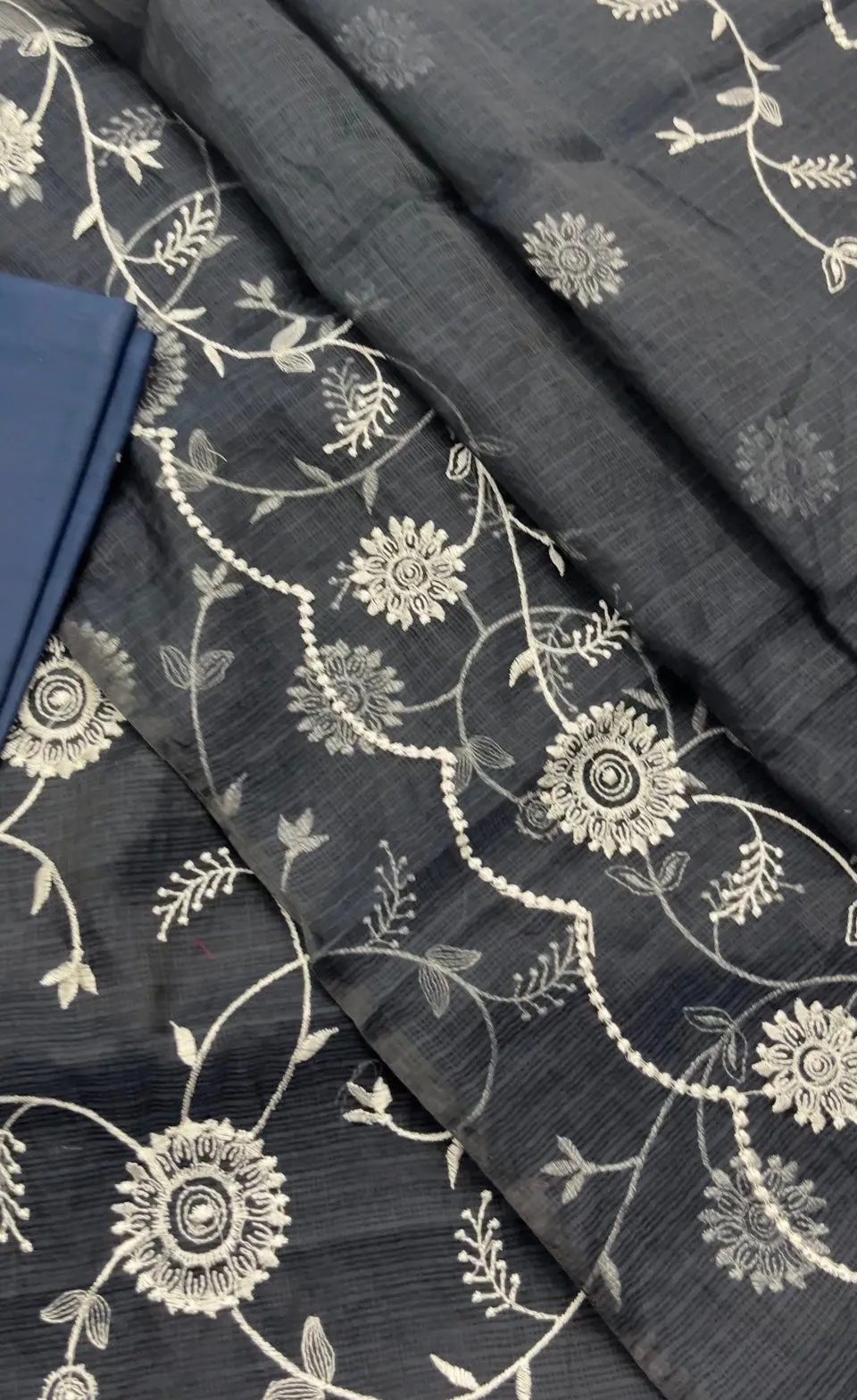 Black Kota Doria Suit With Designer Kota Dupatta