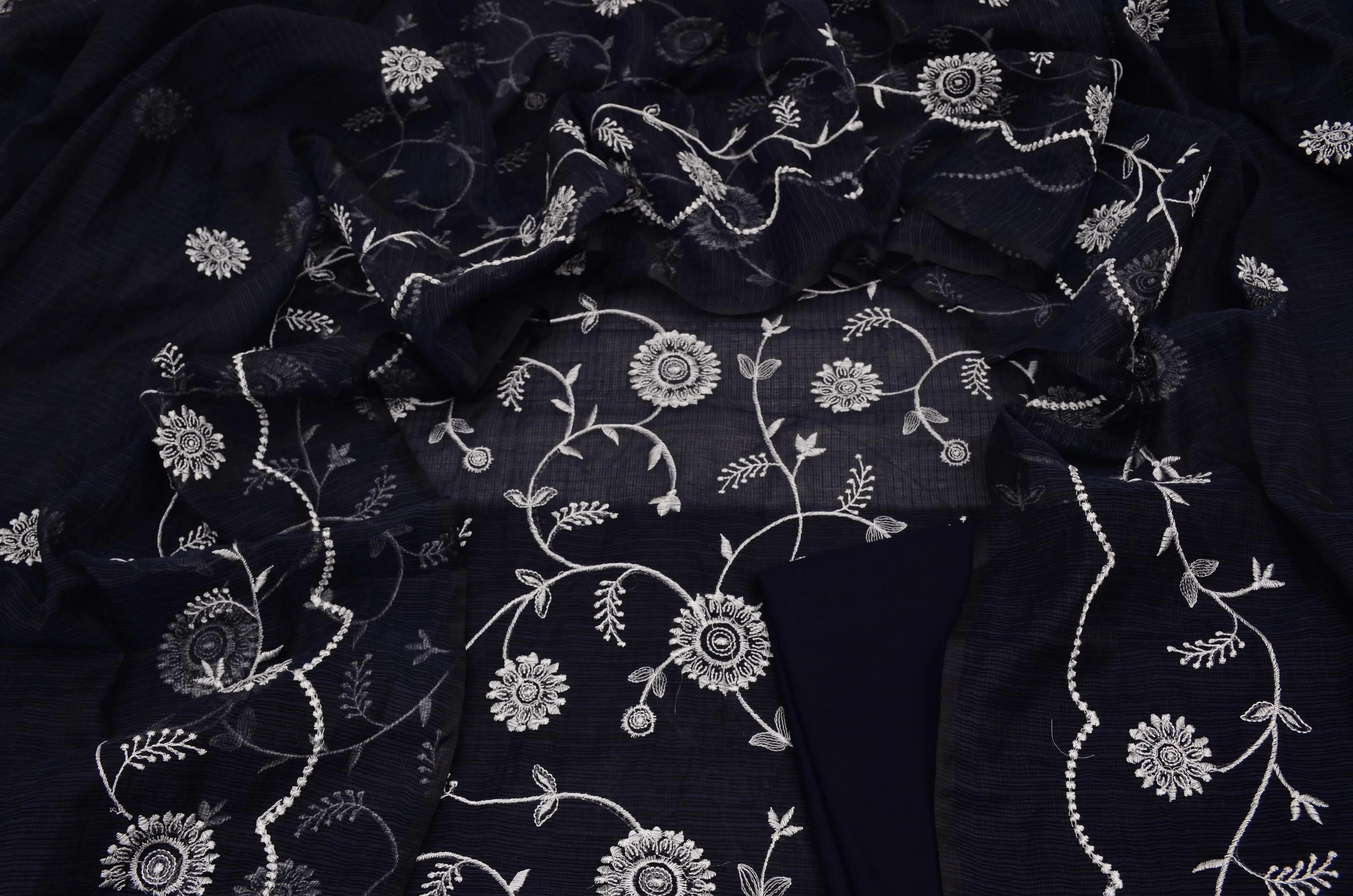 Black Kota Doria Suit With Designer Kota Dupatta