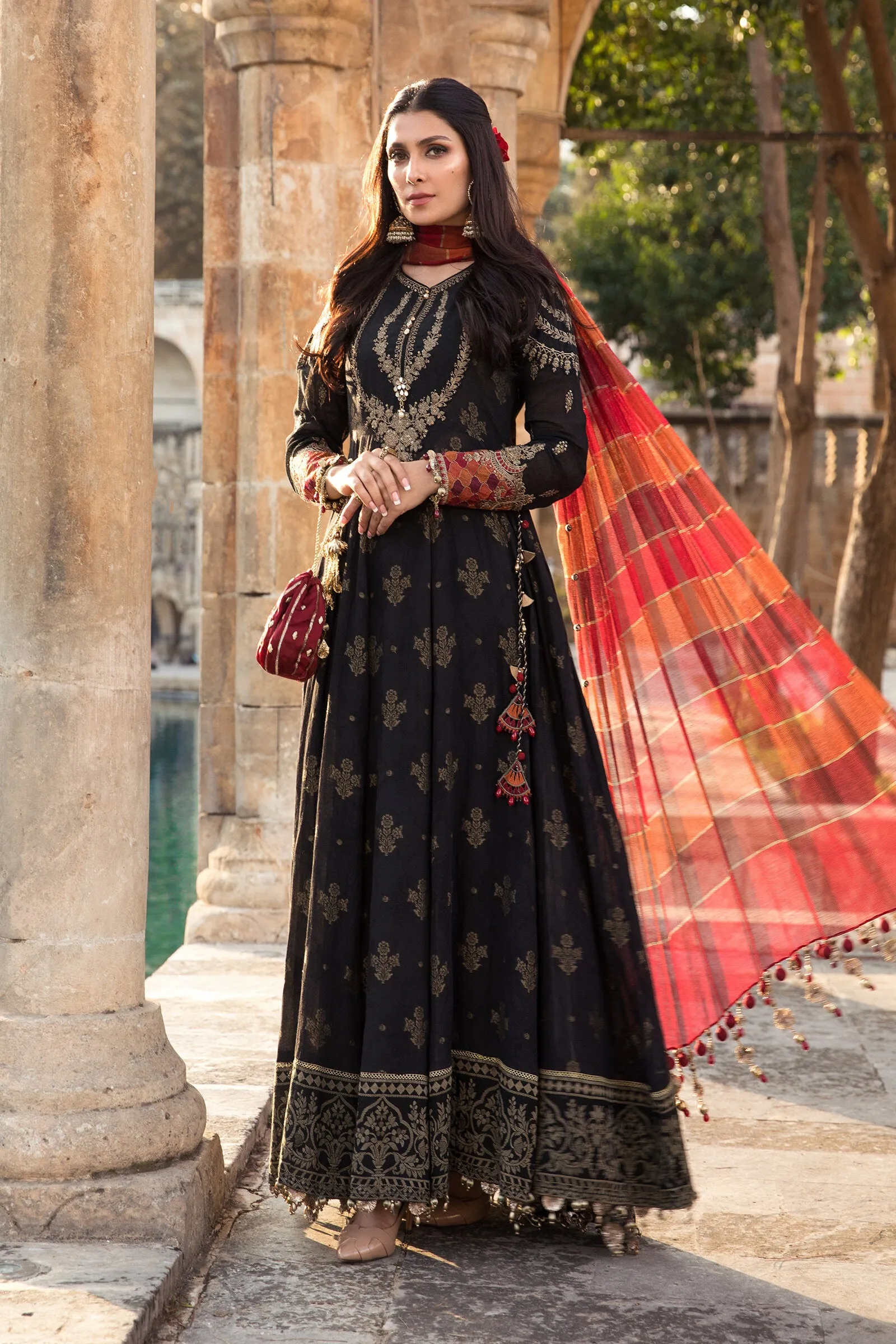 Black Pishwas Dress Pakistani Designer Eid Attire #PN498