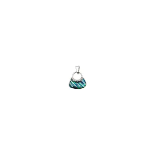 Blue Opal CZ Handbag Pendant (Silver)