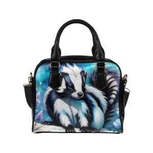 Blue Skunk Purse Handbag, Bowler Bag